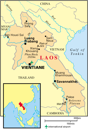 laos politisch karte